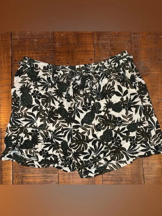 ANA Tropical Print Drawstring Shorts Size Large Pineapple Botanical Summer - Picture 2 of 6